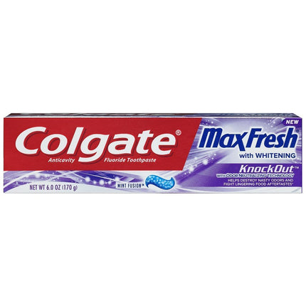 Colgate Max Fresh Knockout Toothpaste - Odor Neutralizing Technology - 6 oz Tubes (4-Pack)