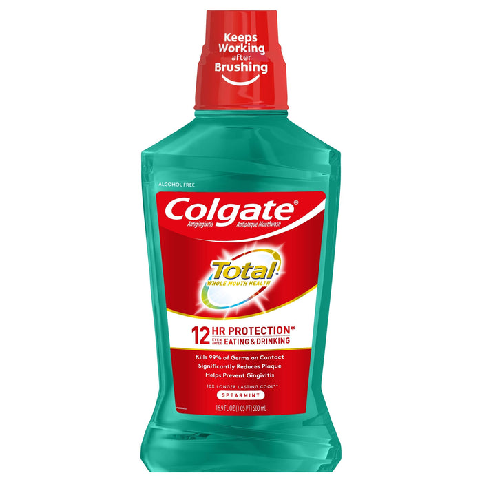 Colgate Total Pro-Shield Alcohol-Free Mouthwash, Spearmint - 500 mL (16.9 fl oz)