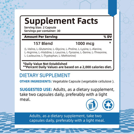 Collagen Peptide Capsules 157 – 1000mg Amino Acids Supplement for Muscles & Gut