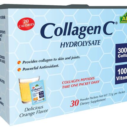 CollagenC Collagen Peptides Hydrolysate – 30 Sachets | Immune, Skin, Hair, Nails & Joints