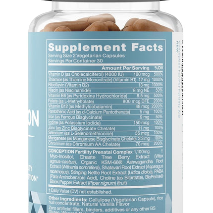 Conception Fertility Supplements for Women – Ovulation & Hormonal Balance | Prenatal Support (60 Veg Soft Capsules)
