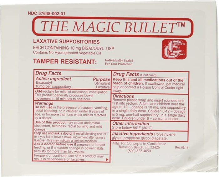 The Magic Bullet Suppositories – 20 Count by Concepts In Confidence | Quick On-Contact Action