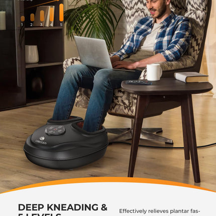 CooCoCo 2026 Upgrade Shiatsu Foot Massager with Heat and Remote Control – FSA Eligible