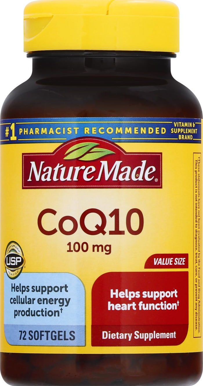 CoQ10 100 mg Softgels, 72 Count – Heart Health Support | Nature Made