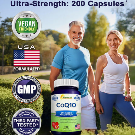 aSquared Nutrition CoQ10 400mg Max Strength – 200 Vegan Capsules