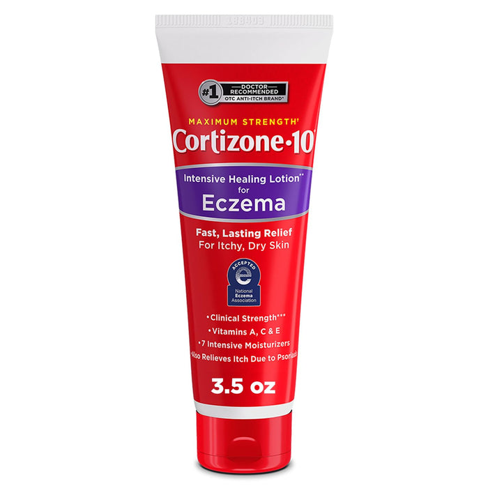 Cortizone-10 Maximum Strength Intensive Healing Lotion for Eczema – 3.5 oz | Fast Itch Relief