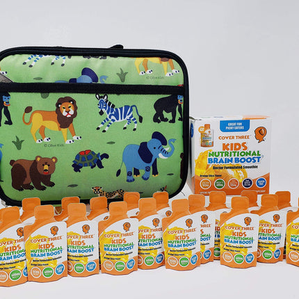 Cover Three Kids Brain & Focus Supplements | Omega-3 DHA for Children (20 Pouches)