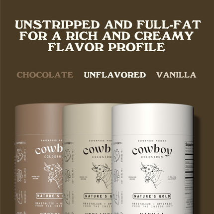 Cowboy Colostrum Powder – First Day Milking, Grass-Fed Bovine Colostrum, Unflavored, 40 Servings