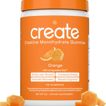 Create Creatine Monohydrate Gummies – 1.5g per Gummy, Vegan & Anti-Melting