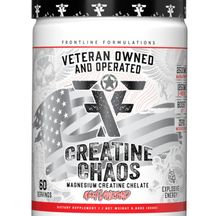 FRONTLINE FORMULATIONS Creatine Chaos – Lean Muscle Growth, Post-Workout, Unflavored (60 Servings)