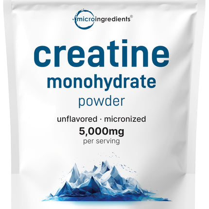 Instant Creatine Monohydrate Powder 1 kg – 5000 mg/serving, Unflavored, Pure