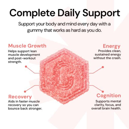 Create Creatine Monohydrate Gummies – 1.5g Per Gummy, Sour Cherry, Vegan, Gluten‑Free