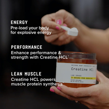 BEYOND RAW Creatine HCl Powder – Lab-Grade Creatine for Muscle, Energy, and Focus | 60 Servings