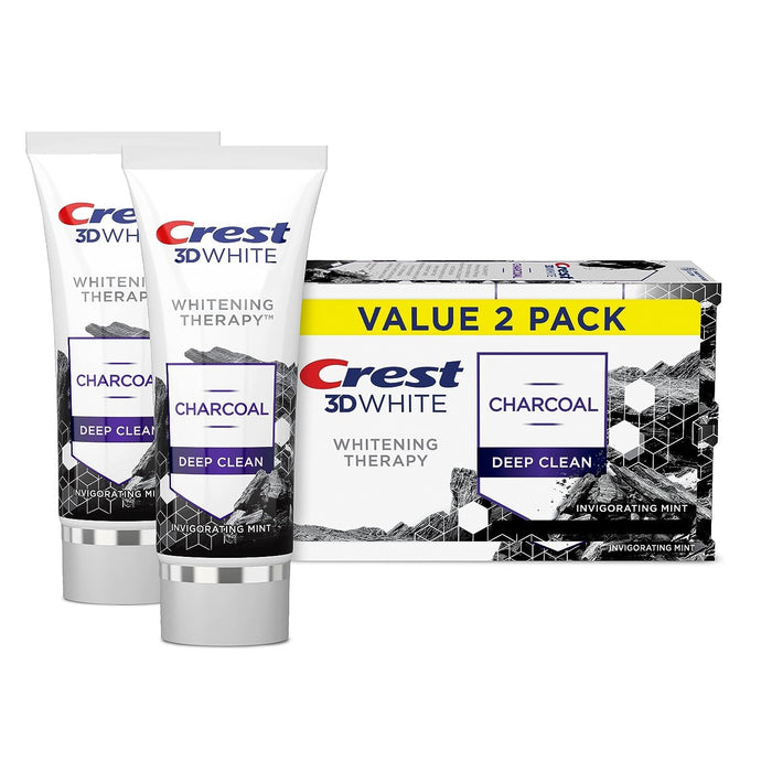 Crest 3D White Charcoal Deep Clean Toothpaste – Whitening Therapy, Mint, 3.5 oz (2-pack)