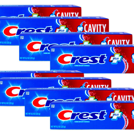 Crest Fluoride Toothpaste 8.2 oz - Cavity Protection, Bulk 8 Pack