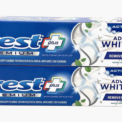 Crest Premium Plus Advanced Whitening Toothpaste with Fluoride – Clean Mint, 5.2 oz (Pack of 2)