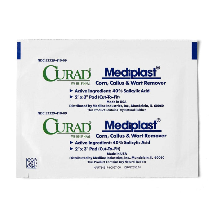 Curad Mediplast Corn, Callus & Wart Remover – 2 Pads | Made in USA