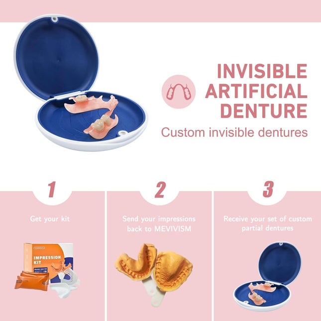 Custom Partial Dentures – Personalized Removable Denture Set (1–6 Teeth) with Storage Case