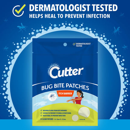 Cutter Bug Bite Patches – Itch Relief Hydrocolloid Patches for Kids & Adults | 51 Count