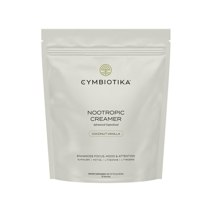 CYMBIOTIKA Nootropic Creamer – MCT Coffee Creamer with Alpha GPC & L-Theanine for Focus, Energy & Mental Clarity – Coconut Vanilla, 30 Servings