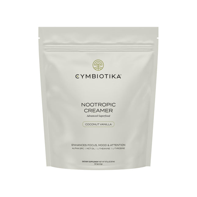 CYMBIOTIKA Nootropic Creamer – MCT Coffee Creamer with Alpha GPC & L-Theanine for Focus, Energy & Mental Clarity – Coconut Vanilla, 30 Servings