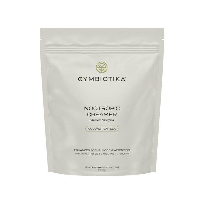 CYMBIOTIKA Nootropic Creamer – MCT Coffee Creamer with Alpha GPC & L-Theanine for Focus, Energy & Mental Clarity – Coconut Vanilla, 30 Servings