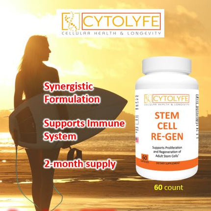 CYTOLYFE Stem Cell-Regen Synergistic Blend for Immune & Bone Marrow Support – 60 Capsules