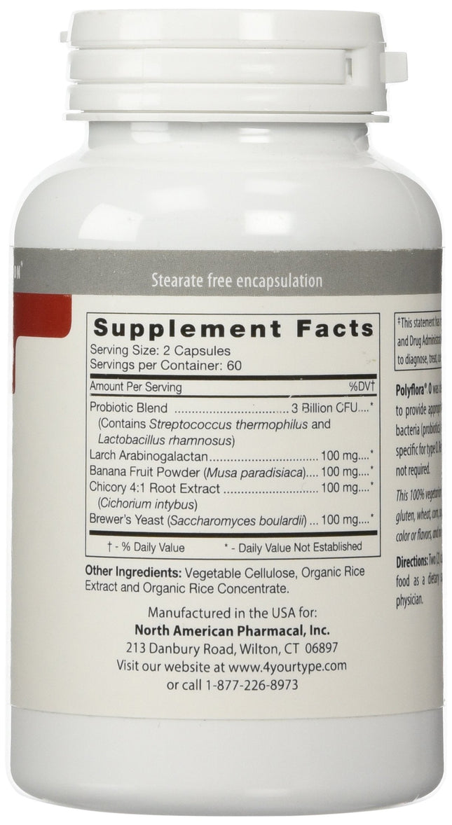 D'Adamo Personalized Nutrition Polyflora O - 120 Count | Blood Type Diet Support