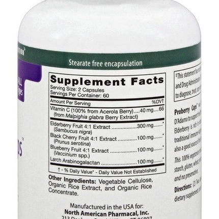 D'Adamo Personalized Nutrition – Proberry Caps 120 VegCaps | Elderberry Complex with Vitamin C