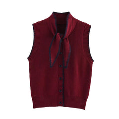 Women's European And American Style French Fashion Bowknot Decoration Vest