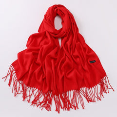 Autumn And Winter Cashmere-like Solid Color Long Scarf