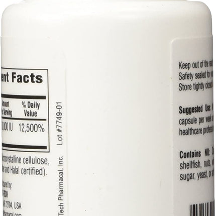 D3-50 50,000 IU Vitamin D3 - 100 Capsules Pack of 2 | Bio-Tech Pharmacal