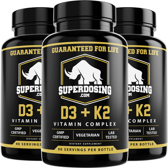SuperDosing D3K2 10,000 IU + 1,500 mcg MK-4 | 3 Bottle Pack