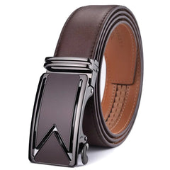 Genuine Leather Men's M Letter Comfort Click Belt Business New