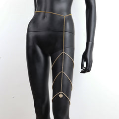 Multi-Layer Body Shape Diamond Love Leg Chain Beach