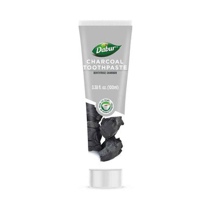 Dabur Herbal Toothpaste with Charcoal - Fluoride-Free Natural Oral Care (100ml x 3)