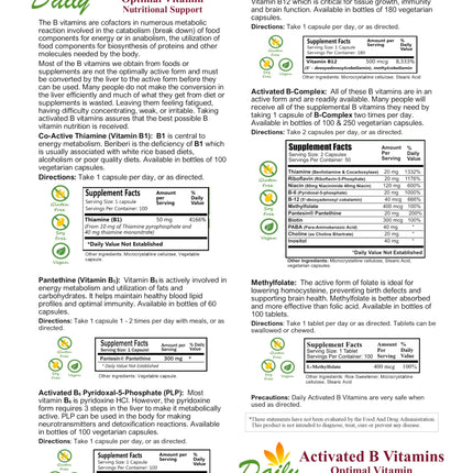 Daily Manufacturing Activated B-Complex - 250 Capsules | Activated Forms of Multi B Vitamins