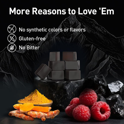 Eullsi Pure Himalayan Shilajit Gummies + Ashwagandha for Energy, Stamina & Immune Support | Vegan Non-GMO, 180 Count