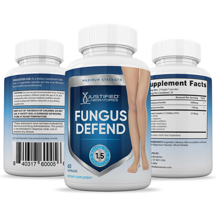 Justified Laboratories Fungus Defend Probiotic 1.5B CFU – 2 Pack, 120 Capsules