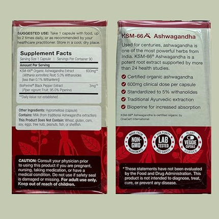 DailyNutra KSM-66 Ashwagandha 600mg Organic Root Extract | High Potency 270 Capsules
