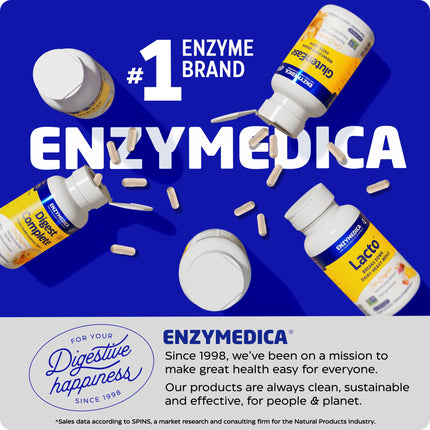 Enzymedica Lacto: Advanced Lactase Pills for Dairy Digestion, 90 Capsules