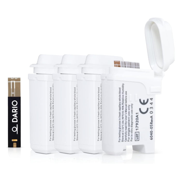 Dario 100 Blood Glucose Test Strips – 4 Cartridges x 25 for Dario Monitor