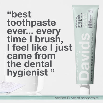 Davids Fluoride Free Toothpaste 3 Pack - SLS Free, Enamel Health, EWG Verified