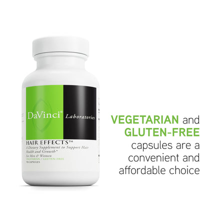 DAVINCI Labs Hair Effects – Dietary Supplement for Healthy Hair Growth & Skin | Gluten-Free, 90 Vegetarian Capsules