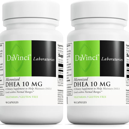 DAVINCI Labs Micronized DHEA 10mg – Hormone Balance, Brain Health & Thyroid Support | Vegetarian, Gluten-Free | 90 Capsules (Pack of 2)