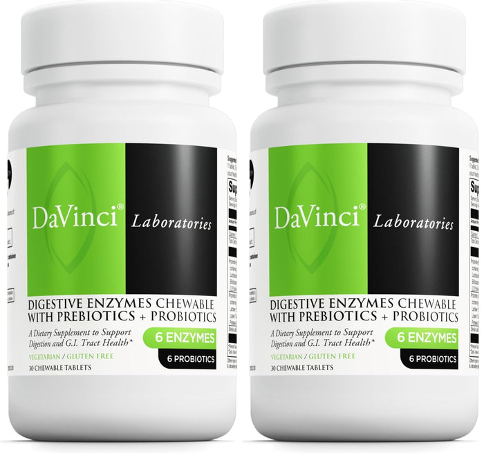 DAVINCI - Mega Probiotic ND with Digestive Enzymes Chewable - 30 Chewable Tablets (Pack of 2)
