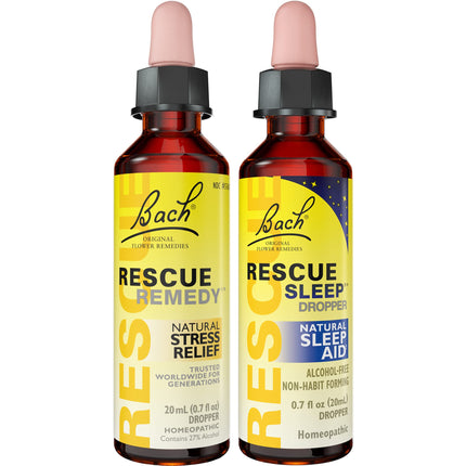 Day & Night Dropper Bundle — Bach Rescue Remedy & Rescue Sleep (2x20mL)