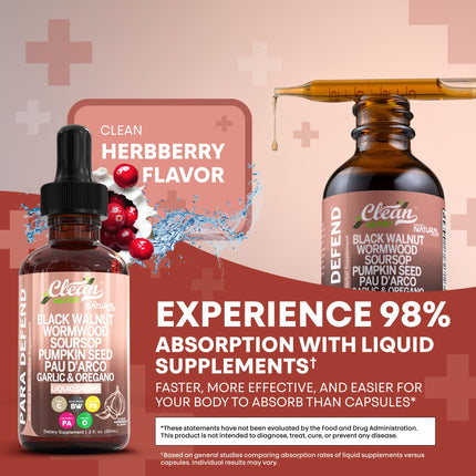 Defend Wormwood & Black Walnut Cleanse Drops for Gut Health | Clean Nutra