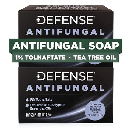 Defense Antifungal Bar Soap 2-Pack | Medicated Tolnaftate for Jock Itch, Ringworm & Athlete's Foot
