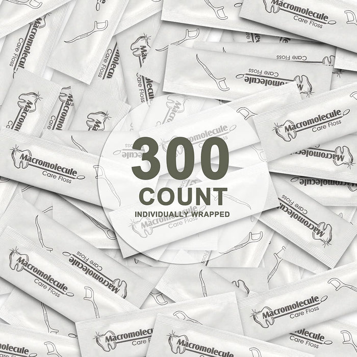 300 Count Dental Floss Picks - Individually Wrapped, Travel Flossers